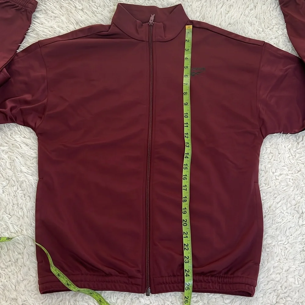 Reebok Track Top Jacket Maroon Black Mens Size Small Gym Running - Picture 13 of 15